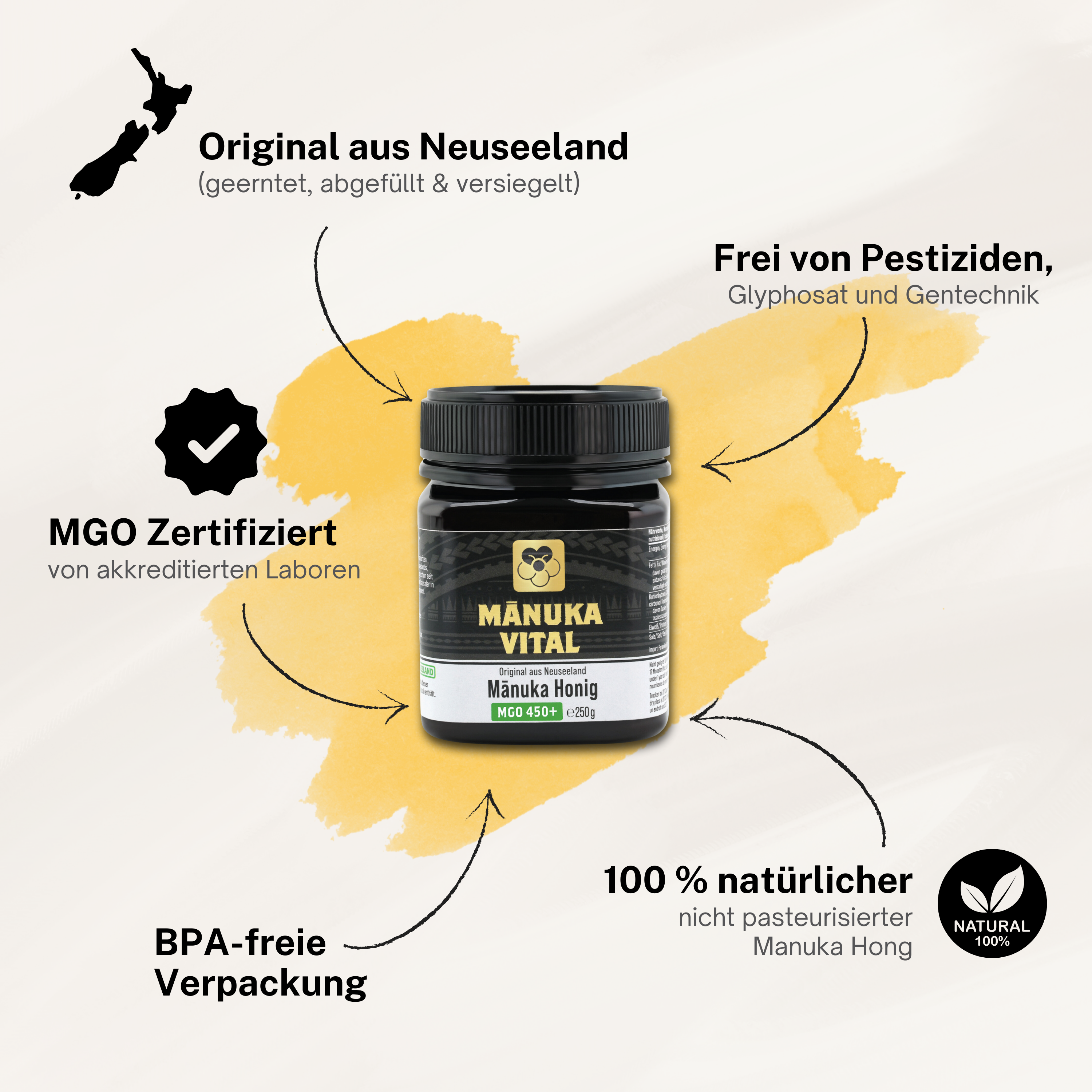 Manuka Honig MGO 450+, 250g